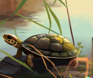 Storia di Erym tartaruga acqua dolce e la siccità